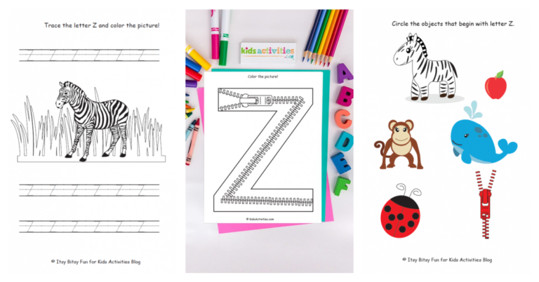 letter z preschool worksheets