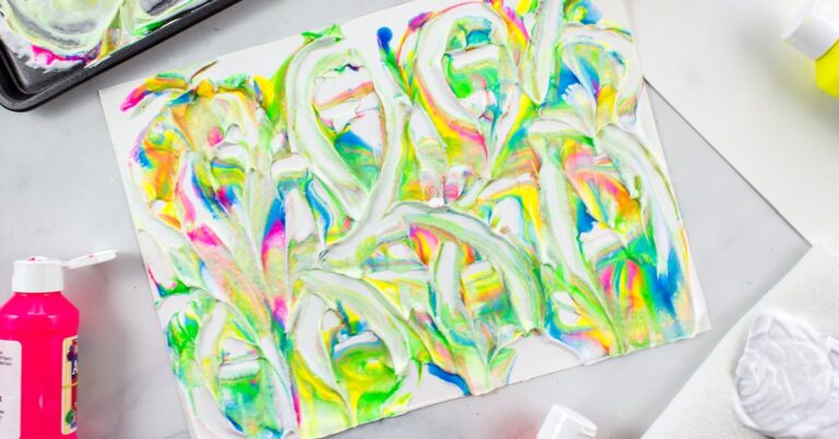 marble shaving cream art