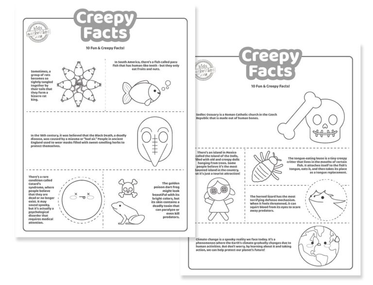 Creepy Facts Coloring Pages Facebook