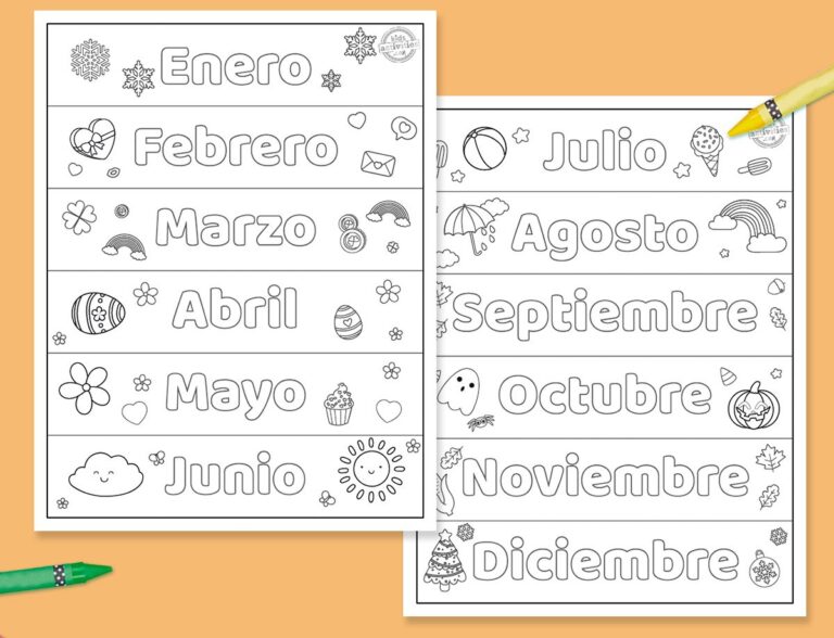 Months in order in Spanish Printable Facebook