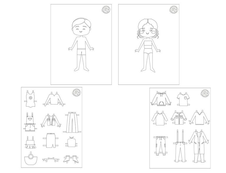 Paper Dolls Set Coloring Pages Facebook