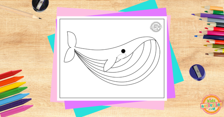 printable blue whale coloring page