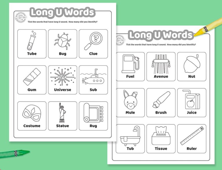 Long U Words Printable Facebook