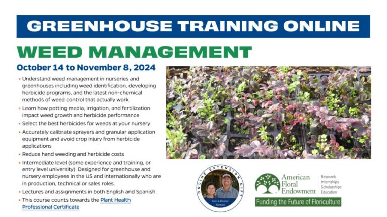 UF IFAS Greenhouse Training Online Weed Management