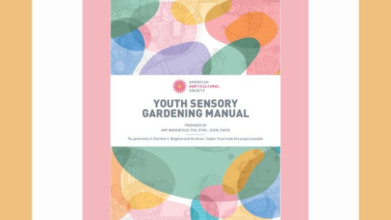 American Horticultural Society Youth Sensory Gardening Manual cover page