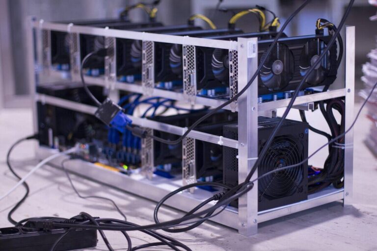 crypto mining rig with graphics cards
